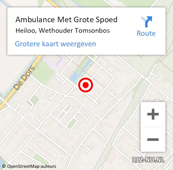 Locatie op kaart van de 112 melding: Ambulance Met Grote Spoed Naar Heiloo, Wethouder Tomsonbos op 19 december 2018 22:58