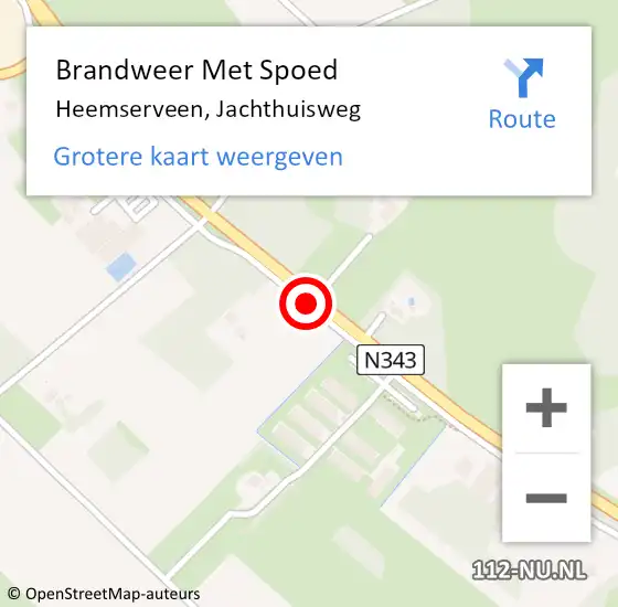 Locatie op kaart van de 112 melding: Brandweer Met Spoed Naar Heemserveen, Jachthuisweg op 20 december 2018 00:33