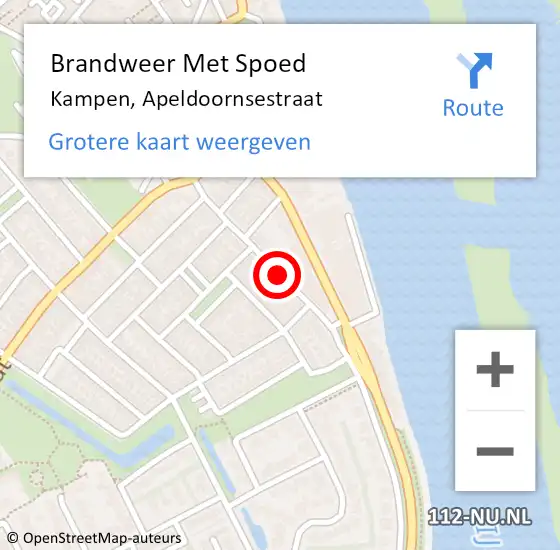 Locatie op kaart van de 112 melding: Brandweer Met Spoed Naar Kampen, Apeldoornsestraat op 20 december 2018 01:54