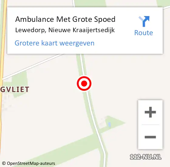 Locatie op kaart van de 112 melding: Ambulance Met Grote Spoed Naar Lewedorp, Nieuwe Kraaijertsedijk op 20 december 2018 05:58