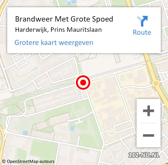 Locatie op kaart van de 112 melding: Brandweer Met Grote Spoed Naar Harderwijk, Prins Mauritslaan op 20 december 2018 07:51