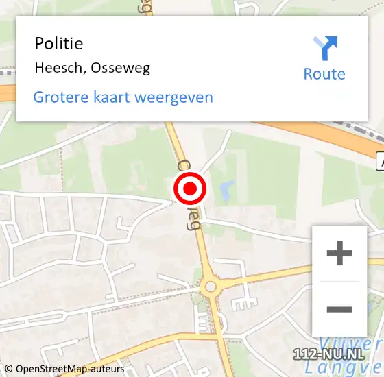 Locatie op kaart van de 112 melding: Politie Heesch, Osseweg op 20 december 2018 08:18