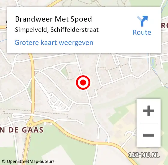 Locatie op kaart van de 112 melding: Brandweer Met Spoed Naar Simpelveld, Schiffelderstraat op 20 december 2018 08:54