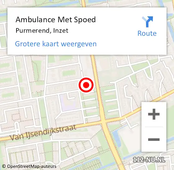 Locatie op kaart van de 112 melding: Ambulance Met Spoed Naar Purmerend, A7 Li hectometerpaal: 14,3 op 20 december 2018 10:52