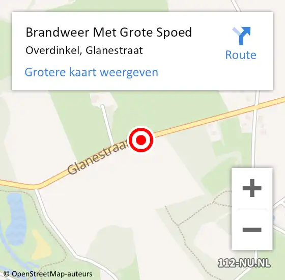 Locatie op kaart van de 112 melding: Brandweer Met Grote Spoed Naar Overdinkel, Glanestraat op 20 december 2018 11:06