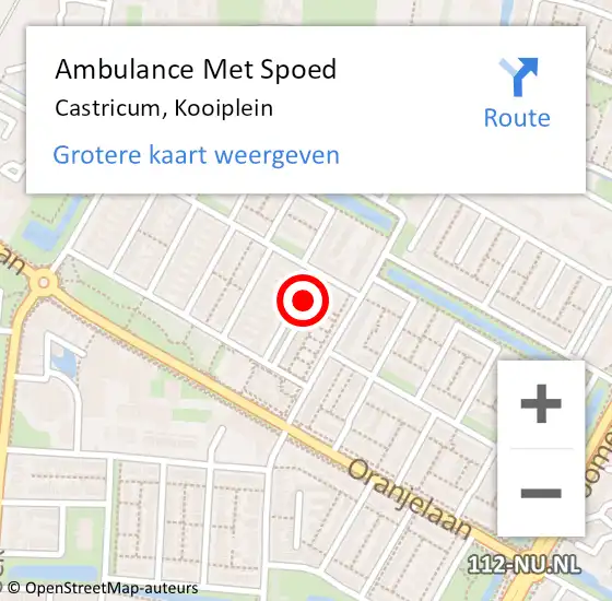 Locatie op kaart van de 112 melding: Ambulance Met Spoed Naar Castricum, Kooiplein op 20 december 2018 11:38