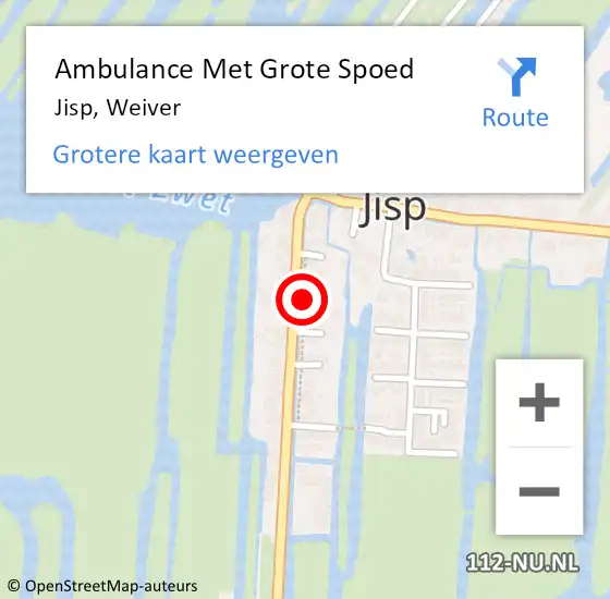 Locatie op kaart van de 112 melding: Ambulance Met Grote Spoed Naar Jisp, Weiver op 20 december 2018 12:11