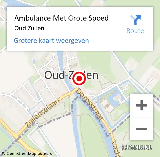 Locatie op kaart van de 112 melding: Ambulance Met Grote Spoed Naar Oud Zuilen op 20 december 2018 15:22