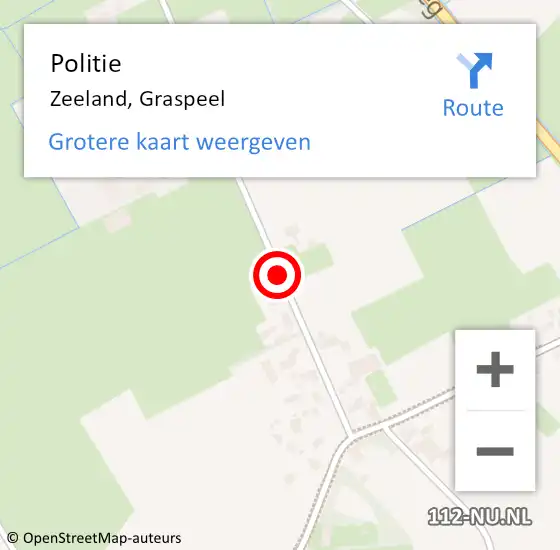 Locatie op kaart van de 112 melding: Politie Zeeland, Graspeel op 20 december 2018 15:55