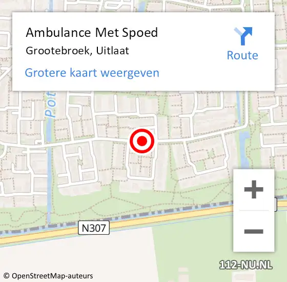 Locatie op kaart van de 112 melding: Ambulance Met Spoed Naar Grootebroek, Uitlaat op 20 december 2018 18:24