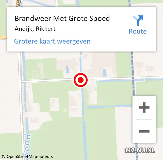 Locatie op kaart van de 112 melding: Brandweer Met Grote Spoed Naar Andijk, Rikkert op 20 december 2018 19:09