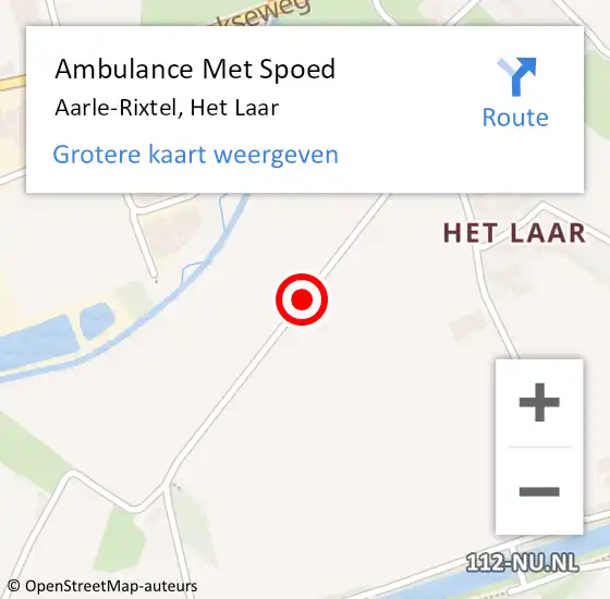 Locatie op kaart van de 112 melding: Ambulance Met Spoed Naar Aarle-Rixtel, Het Laar op 20 december 2018 20:39