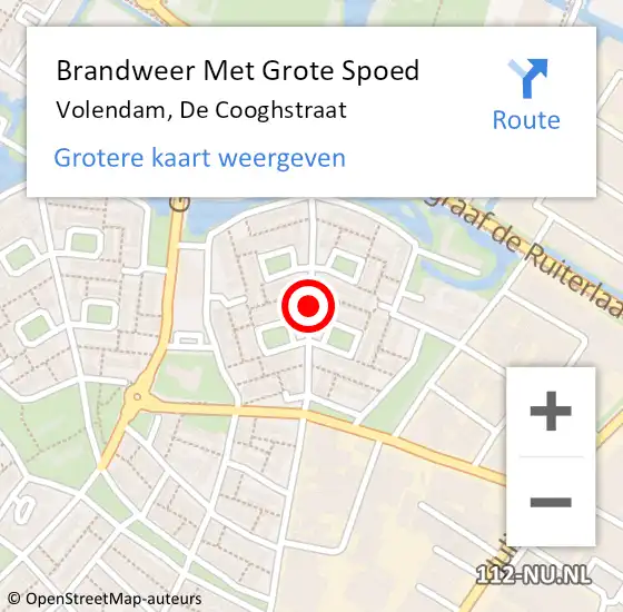 Locatie op kaart van de 112 melding: Brandweer Met Grote Spoed Naar Volendam, De Cooghstraat op 21 december 2018 05:46