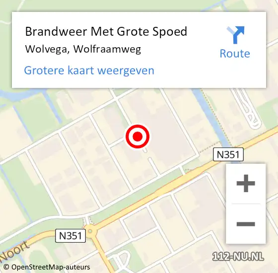 Locatie op kaart van de 112 melding: Brandweer Met Grote Spoed Naar Wolvega, Wolfraamweg op 21 december 2018 07:38