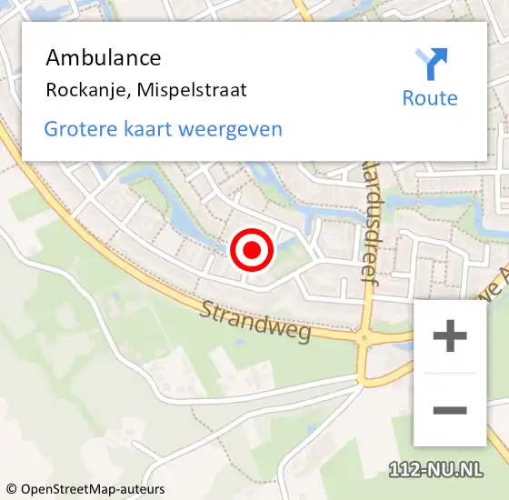 Locatie op kaart van de 112 melding: Ambulance Rockanje, Mispelstraat op 21 december 2018 12:19