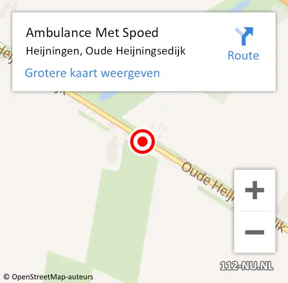 Locatie op kaart van de 112 melding: Ambulance Met Spoed Naar Heijningen, Oude Heijningsedijk op 18 maart 2014 11:04