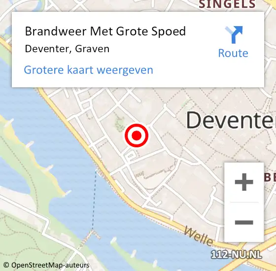 Locatie op kaart van de 112 melding: Brandweer Met Grote Spoed Naar Deventer, Graven op 21 december 2018 13:31