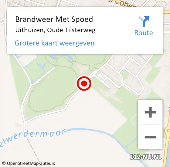 Locatie op kaart van de 112 melding: Brandweer Met Spoed Naar Uithuizen, Oude Tilsterweg op 21 december 2018 14:20