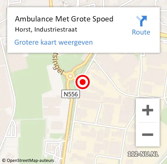 Locatie op kaart van de 112 melding: Ambulance Met Grote Spoed Naar Horst, Industriestraat op 18 maart 2014 11:21