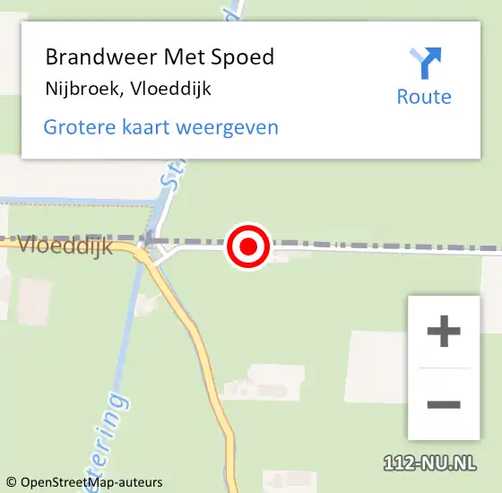 Locatie op kaart van de 112 melding: Brandweer Met Spoed Naar Nijbroek, Vloeddijk op 21 december 2018 15:59