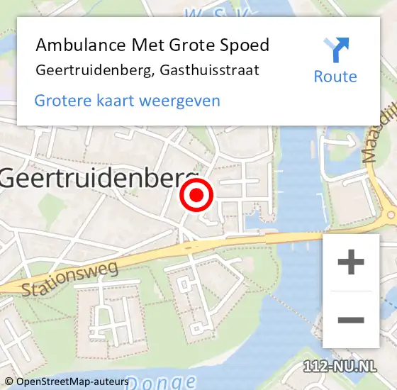 Locatie op kaart van de 112 melding: Ambulance Met Grote Spoed Naar Geertruidenberg, Gasthuisstraat op 21 december 2018 17:14