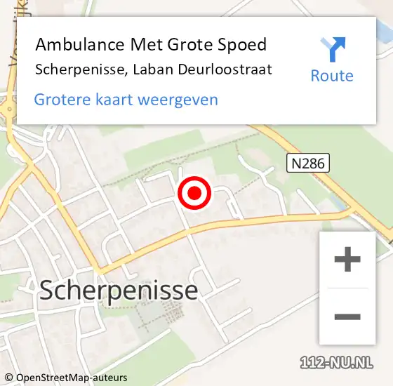 Locatie op kaart van de 112 melding: Ambulance Met Grote Spoed Naar Scherpenisse, Laban Deurloostraat op 21 december 2018 17:42