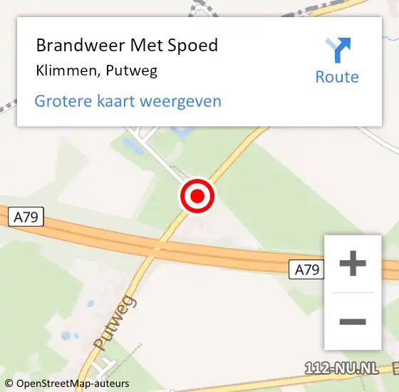 Locatie op kaart van de 112 melding: Brandweer Met Spoed Naar Klimmen, Putweg op 21 december 2018 19:24