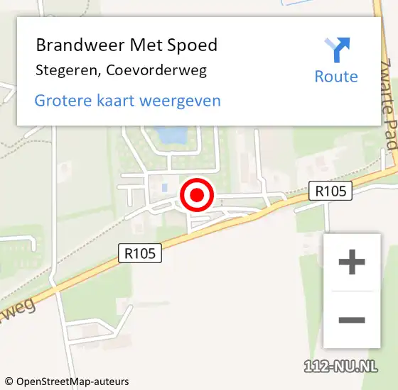 Locatie op kaart van de 112 melding: Brandweer Met Spoed Naar Stegeren, Coevorderweg op 21 december 2018 19:26