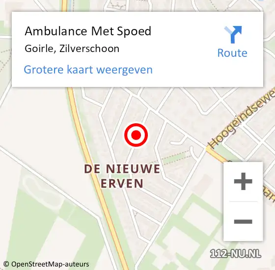 Locatie op kaart van de 112 melding: Ambulance Met Spoed Naar Goirle, Zilverschoon op 21 december 2018 21:56