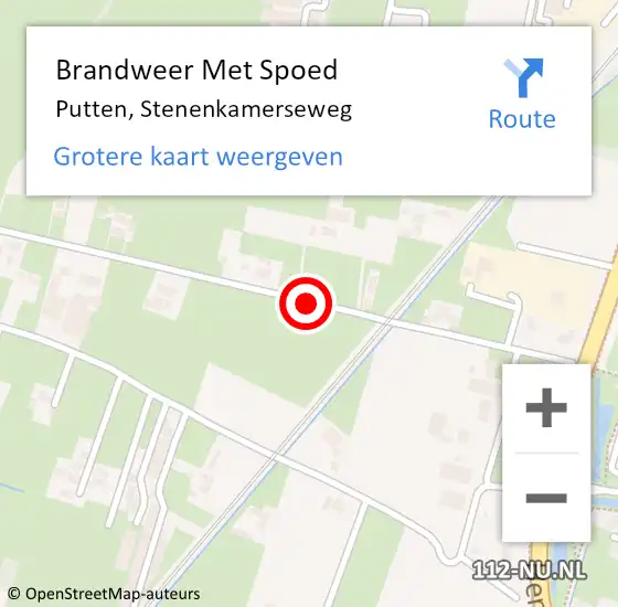 Locatie op kaart van de 112 melding: Brandweer Met Spoed Naar Putten, Stenenkamerseweg op 21 december 2018 23:34