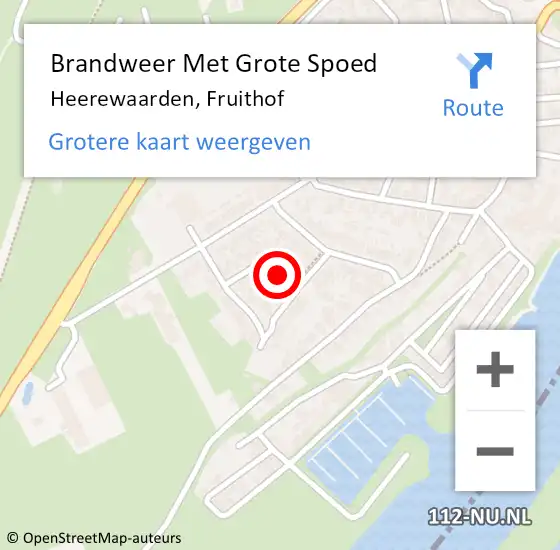 Locatie op kaart van de 112 melding: Brandweer Met Grote Spoed Naar Heerewaarden, Fruithof op 21 december 2018 23:58