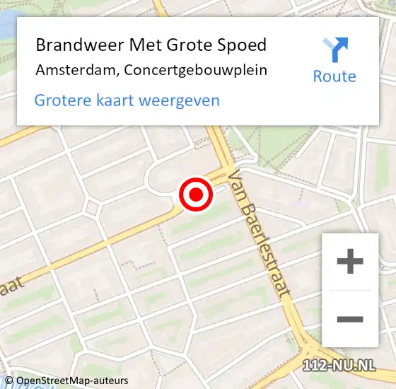 Locatie op kaart van de 112 melding: Brandweer Met Grote Spoed Naar Amsterdam, Concertgebouwplein op 22 december 2018 03:20