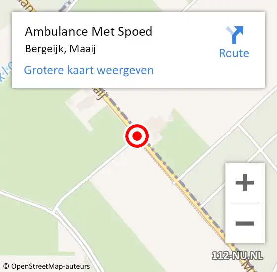 Locatie op kaart van de 112 melding: Ambulance Met Spoed Naar Bergeijk, Maaij op 22 december 2018 03:48
