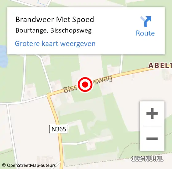 Locatie op kaart van de 112 melding: Brandweer Met Spoed Naar Bourtange, Bisschopsweg op 22 december 2018 07:27