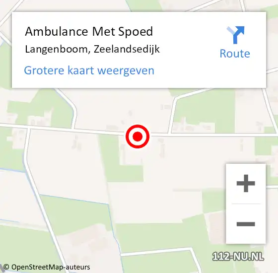 Locatie op kaart van de 112 melding: Ambulance Met Spoed Naar Langenboom, Zeelandsedijk op 22 december 2018 09:26