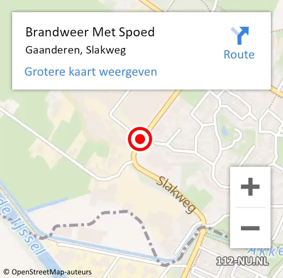 Locatie op kaart van de 112 melding: Brandweer Met Spoed Naar Gaanderen, Slakweg op 22 december 2018 09:56