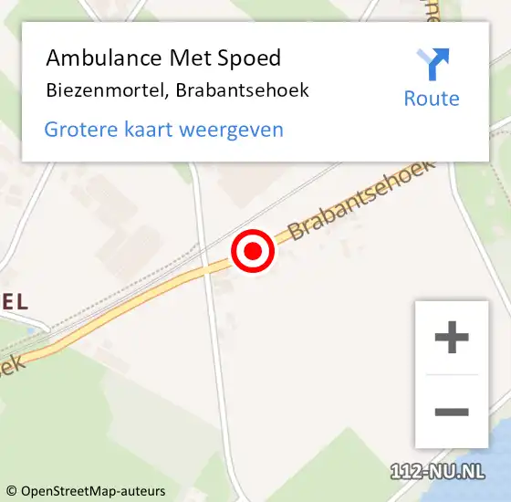 Locatie op kaart van de 112 melding: Ambulance Met Spoed Naar Biezenmortel, Brabantsehoek op 22 december 2018 10:00