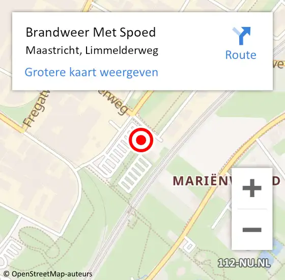 Locatie op kaart van de 112 melding: Brandweer Met Spoed Naar Maastricht, Limmelderweg op 22 december 2018 10:00