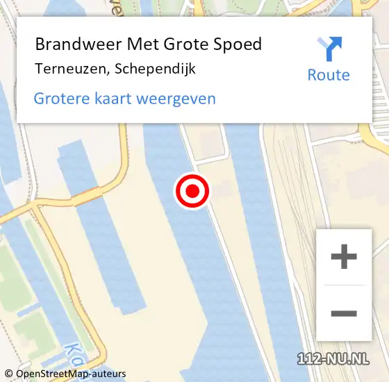 Locatie op kaart van de 112 melding: Brandweer Met Grote Spoed Naar Terneuzen, Schependijk op 22 december 2018 10:39