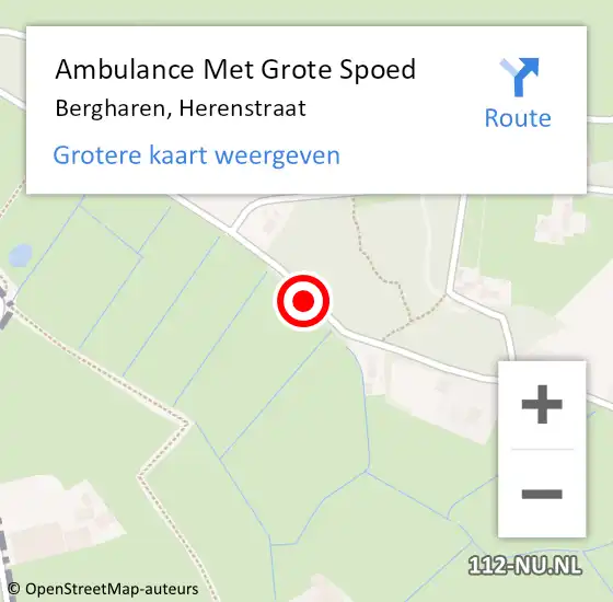 Locatie op kaart van de 112 melding: Ambulance Met Grote Spoed Naar Bergharen, Herenstraat op 22 december 2018 14:59