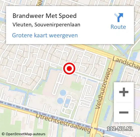 Locatie op kaart van de 112 melding: Brandweer Met Spoed Naar Vleuten, Souvenirperenlaan op 22 december 2018 18:02