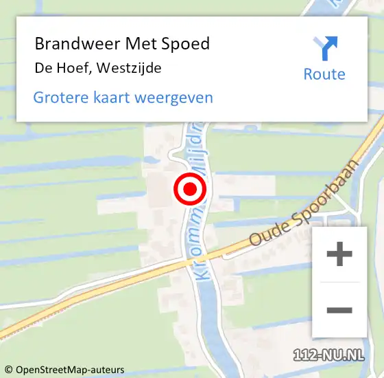 Locatie op kaart van de 112 melding: Brandweer Met Spoed Naar De Hoef, Westzijde op 18 maart 2014 12:59