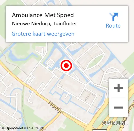 Locatie op kaart van de 112 melding: Ambulance Met Spoed Naar Nieuwe Niedorp, Tuinfluiter op 22 december 2018 18:19