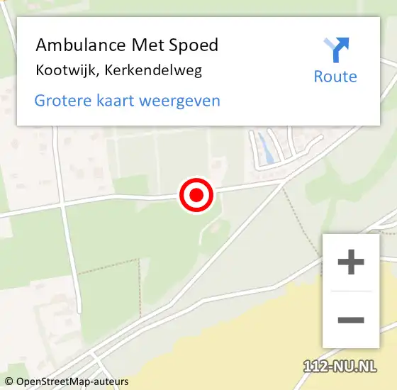 Locatie op kaart van de 112 melding: Ambulance Met Spoed Naar Kootwijk, Kerkendelweg op 22 december 2018 20:49