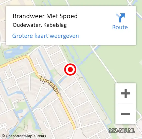 Locatie op kaart van de 112 melding: Brandweer Met Spoed Naar Oudewater, Kabelslag op 22 december 2018 23:21