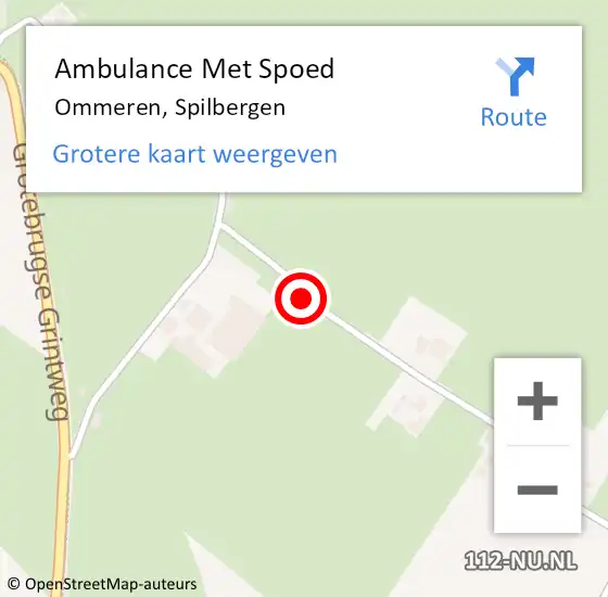 Locatie op kaart van de 112 melding: Ambulance Met Spoed Naar Ommeren, Spilbergen op 22 december 2018 23:51