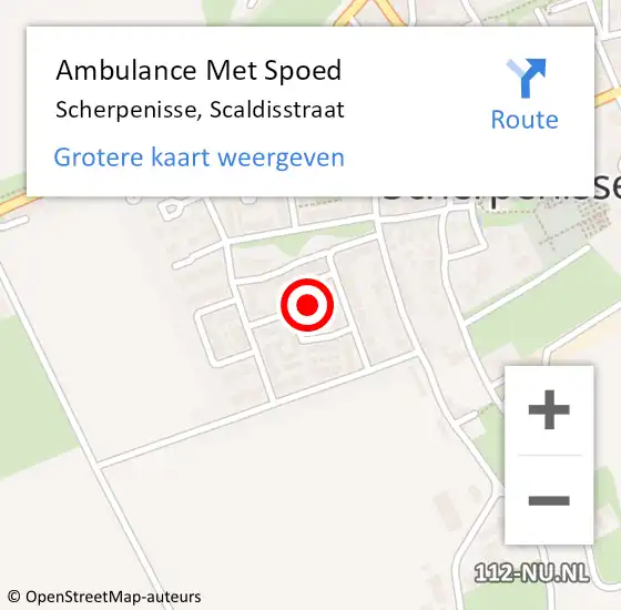 Locatie op kaart van de 112 melding: Ambulance Met Spoed Naar Scherpenisse, Scaldisstraat op 23 december 2018 01:09