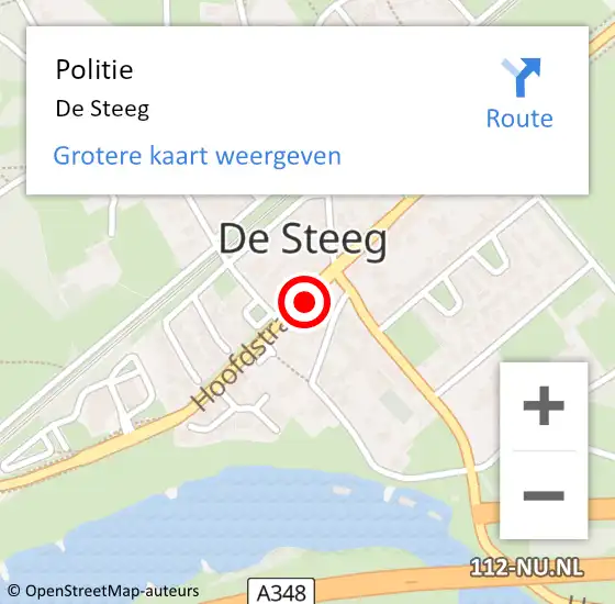 Locatie op kaart van de 112 melding: Politie De Steeg op 23 december 2018 01:48