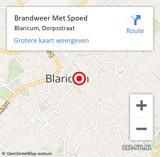 Locatie op kaart van de 112 melding: Brandweer Met Spoed Naar Blaricum, Dorpsstraat op 23 december 2018 02:02