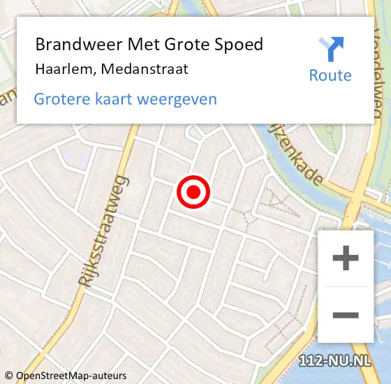 Locatie op kaart van de 112 melding: Brandweer Met Grote Spoed Naar Haarlem, Medanstraat op 23 december 2018 02:32